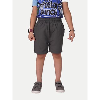 Rad Prix Short For Boys Casual Printed Pure Cotton (Grey, Pack Of 1)