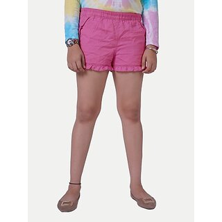                      Rad Prix Short For Girls Casual Solid Pure Cotton (Pink, Pack Of 1)                                              