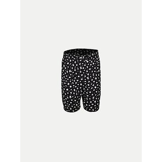                       Rad Prix Short For Girls Casual Printed Pure Cotton (Black, Pack Of 1)                                              