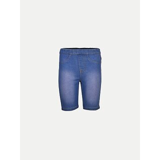                       Rad Prix Short For Girls Casual Dyed/Washed Pure Cotton (Blue, Pack Of 1)                                              