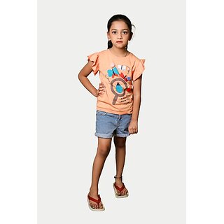                       Rad Prix Short For Girls Casual Solid Pure Cotton (Blue, Pack Of 1)                                              