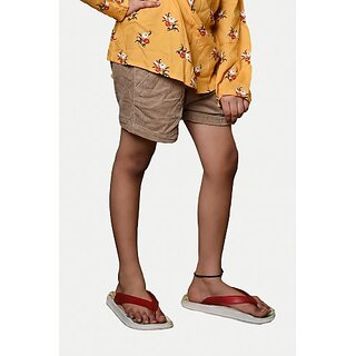                       Rad Prix Short For Girls Casual Solid Pure Cotton (Brown, Pack Of 1)                                              