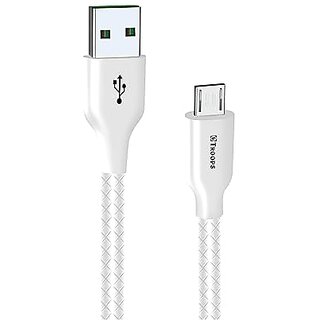                       TP TROOPS Unbreakable 2.5A Fast Charging Tough Braided Micro USB Data Cable - 1 Meter-White-TP-2282-White                                              