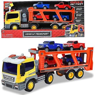                       Action Realistic Long-Haul Toy Vehicle Transport Playset with Lights and Sound                                              