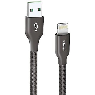                       TP TROOPS Unbreakable 2.5A Fast Charging Tough Braided lightning USB Data Cable - 1 Meter-Black-TP-2284-Black                                              
