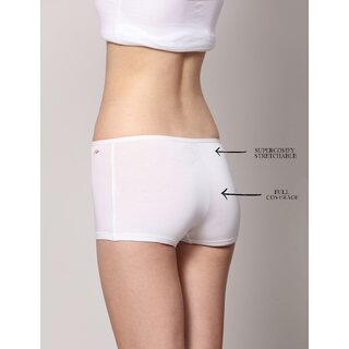 AshleyandAlvis Women Boy Short White Panty