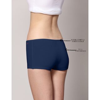 AshleyandAlvis Micro Modal, Anti Bacterial, Skinny Soft, Premium Boyshorts Women Boy Short Black, Dark Blue, Red Panty  (Pack Of 3)