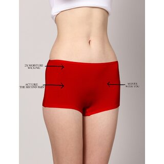 AshleyandAlvis Micro Modal, Anti Bacterial, Skinny Soft, Premium Boyshorts Women Boy Short Black, Dark Blue, Red Panty  (Pack Of 3)