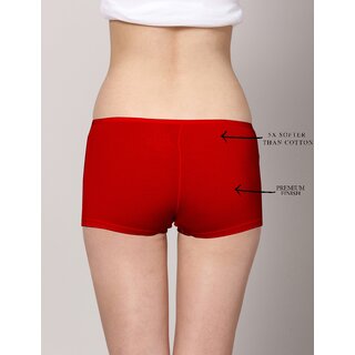 AshleyandAlvis Micro Modal, Anti Bacterial, Skinny Soft, Premium Boyshorts Women Boy Short Black, Dark Blue, Red Panty  (Pack Of 3)
