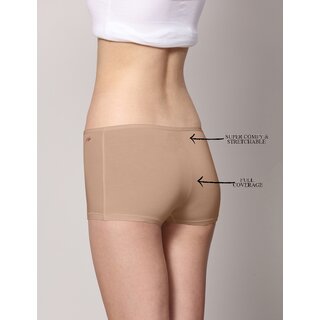 AshleyandAlvis Micro Modal, Anti Bacterial, Skinny Soft, Premium Boyshorts Women Boy Short White, Beige Panty  (Pack Of 2)