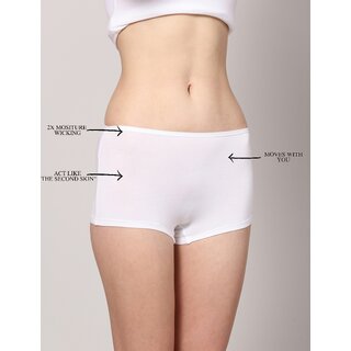 AshleyandAlvis Micro Modal, Anti Bacterial, Skinny Soft, Premium Boyshorts Women Boy Short White, Beige Panty  (Pack Of 2)