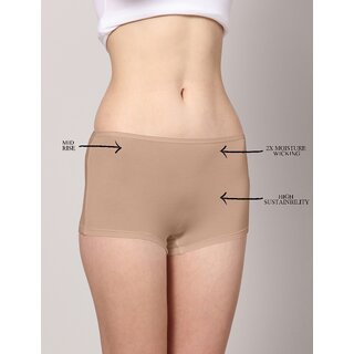 AshleyandAlvis Micro Modal, Anti Bacterial, Skinny Soft, Premium Boyshorts Women Boy Short Beige, Red Panty  (Pack Of 2)