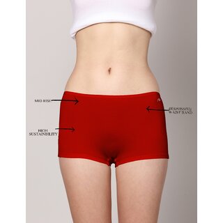 AshleyandAlvis Micro Modal, Anti Bacterial, Skinny Soft, Premium Boyshorts Women Boy Short Dark Blue, Red Panty  (Pack Of 2)