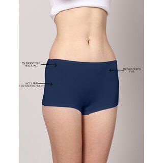 AshleyandAlvis Micro Modal, Anti Bacterial, Skinny Soft, Premium Boyshorts Women Boy Short Dark Blue, Red Panty  (Pack Of 2)