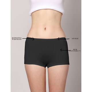 AshleyandAlvis Micro Modal, Anti Bacterial, Skinny Soft, Premium Boyshorts Women Boy Short Black Panty