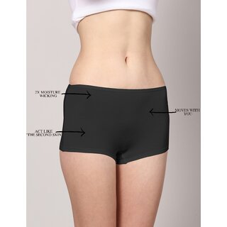 AshleyandAlvis Micro Modal, Anti Bacterial, Skinny Soft, Premium Boyshorts Women Boy Short Black Panty