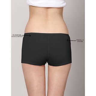 AshleyandAlvis Micro Modal, Anti Bacterial, Skinny Soft, Premium Boyshorts Women Boy Short Black Panty