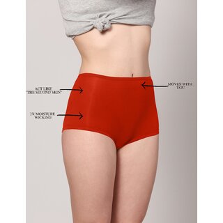 AshleyandAlvis Micro Modal, Anti Bacterial, Skinny Soft, Premium Boysleg Women Boy Short Red Panty