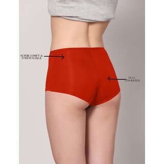 AshleyandAlvis Micro Modal, Anti Bacterial, Skinny Soft, Premium Boysleg Women Boy Short Red Panty