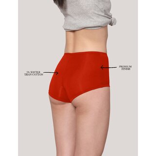 AshleyandAlvis Micro Modal, Anti Bacterial, Skinny Soft, Premium Boysleg Women Boy Short Red Panty