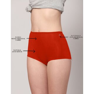 AshleyandAlvis Micro Modal, Anti Bacterial, Skinny Soft, Premium Boysleg Women Boy Short Red Panty