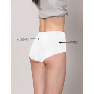 AshleyandAlvis Micro Modal, Anti Bacterial, Skinny Soft, Premium Boysleg Women Boy Short Black, White Panty  (Pack Of 2)