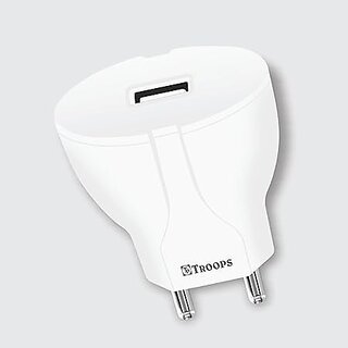                       TP TROOPS Wall 2.4 Amp. Fast Travel Charger (Adapter/Dock with Type C USB Data Cable)-TP-565                                              