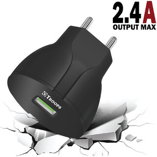                       TP TROOPS Wall 2.4 Amp. Fast Travel Charger (Adapter/Dock with Type Micro USB Data Cable)-TP-572                                              