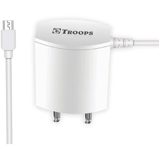                       TP TROOPS Jio Charger Fast Travel Charger Adapter for Any Keypad Mobile Phones- White (2.0 Amp, 5V)-TP-532                                              