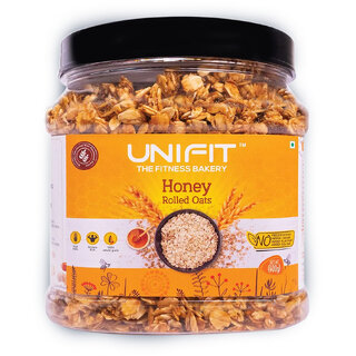                       UNIFIT's Honey Oats Healthy Breakfast High Fiber Oat  Rich Source of Protein 400g                                              