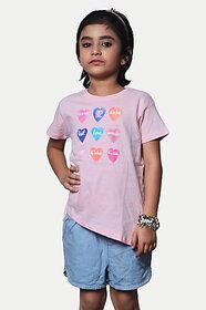 Radprix Girls Casual Pure Cotton Top (Pink, Pack Of 1)