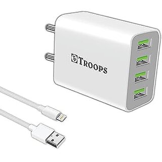                       TP TROOPS 4 Ports USB Charger, 4.1A USB Wall Charger Phone Adapter                                              