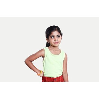                       Radprix Girls Casual Pure Cotton Tank Top (Yellow, Pack Of 1)                                              