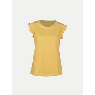                       Radprix Girls Casual Pure Cotton Fashion Sleeve Top (Yellow, Pack Of 1)                                              