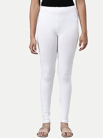 Rad Prix Ankle Length Western Wear Legging (White, Solid)