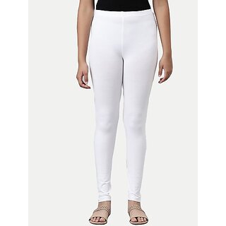                       Rad Prix Ankle Length Western Wear Legging (White, Solid)                                              