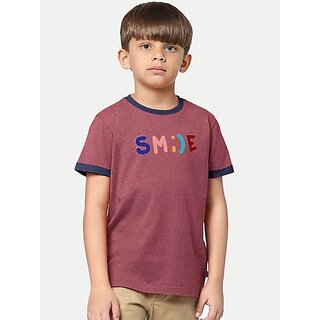                       Radprix Boys Printed Cotton Blend T Shirt (Red, Pack Of 1)                                              