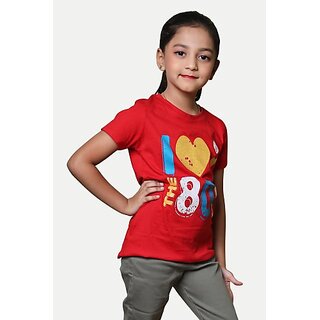                       Radprix Boys Printed Pure Cotton T Shirt (Red, Pack Of 1)                                              