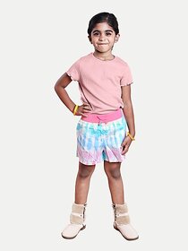 Radprix Girls Striped Pure Cotton T Shirt (Pink, Pack Of 1)