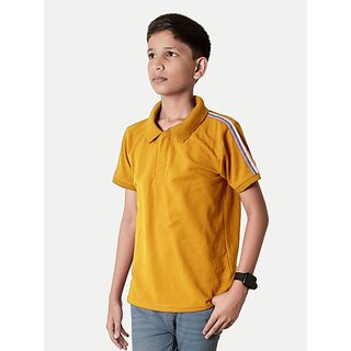                       Radprix Boys Solid Pure Cotton T Shirt (Yellow, Pack Of 1)                                              