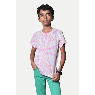                       Radprix Boys Printed Pure Cotton T Shirt (Pink, Pack Of 1)                                              