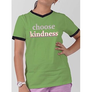                       Radprix Girls Typography Polycotton T Shirt (Light Green, Pack Of 1)                                              