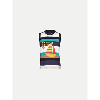                       Radprix Boys Striped Pure Cotton T Shirt (Multicolor, Pack Of 1)                                              