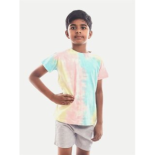                       Radprix Boys Tie & Dye Pure Cotton T Shirt (Multicolor, Pack Of 1)                                              