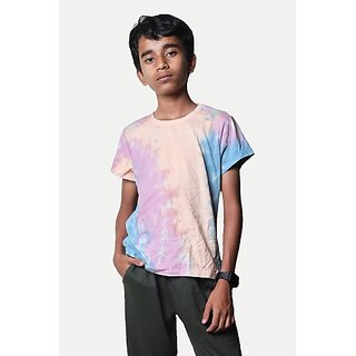                       Radprix Boys Tie & Dye Pure Cotton T Shirt (Multicolor, Pack Of 1)                                              