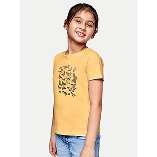                      Radprix Boys Printed Pure Cotton T Shirt (Yellow, Pack Of 1)                                              