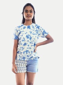 Radprix Girls Tie & Dye Pure Cotton T Shirt (Multicolor, Pack Of 1)