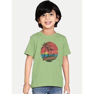                       Radprix Boys Printed Pure Cotton T Shirt (White, Pack Of 1)                                              