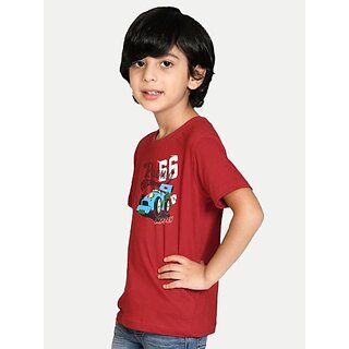                       Radprix Boys Typography, Printed Pure Cotton T Shirt (White, Pack Of 1)                                              