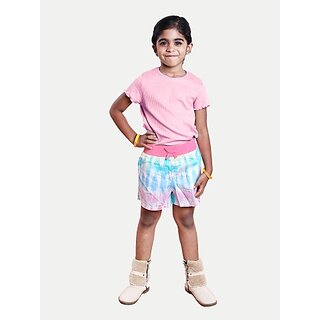                       Radprix Girls Self Design Pure Cotton T Shirt (Pink, Pack Of 1)                                              